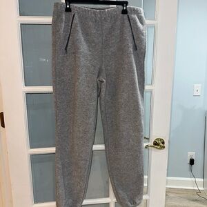 Patagonia fleece drawstring jogger pants Large Gray Women Zip Pockets Warm